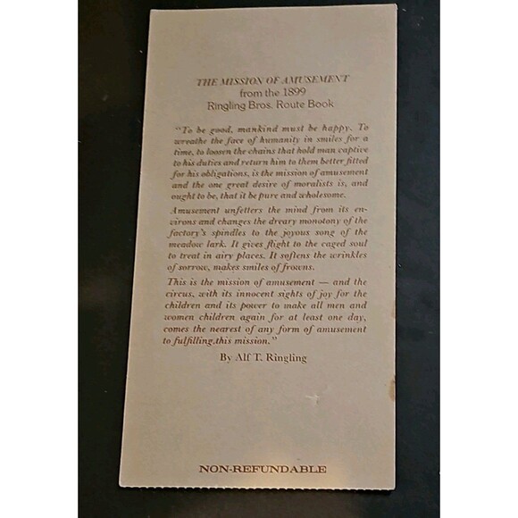 1973 RINGLING BROTHERS BARNUM BAILEY CIRCUS WORLD Adult COLLECTOR TICKETS Set 2 - Picture 4 of 5